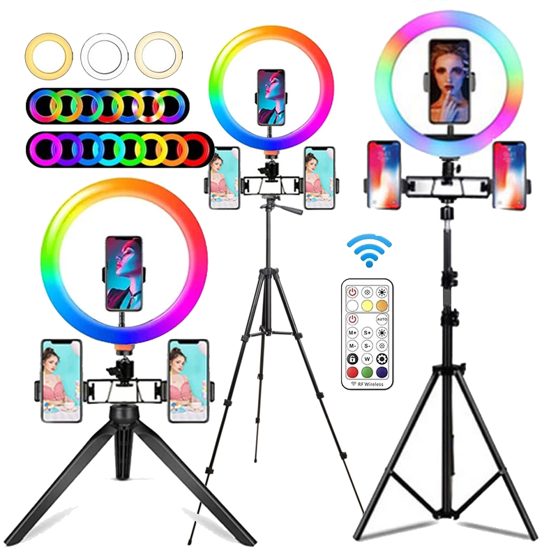 Photography Lighting Set Up - 10 Inch RGB Ring Light With