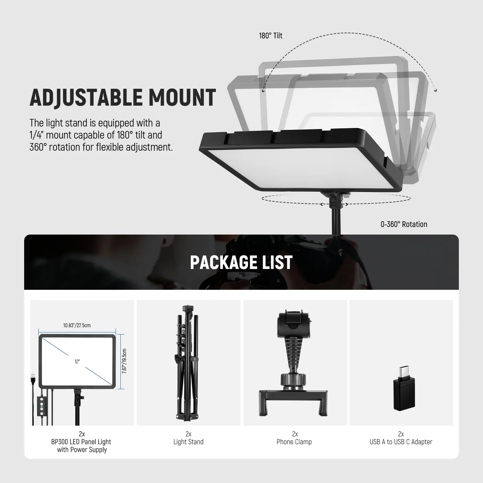 Photography Lighting Kit Neewer - NEEWER BASICS 2 Pack LED Video