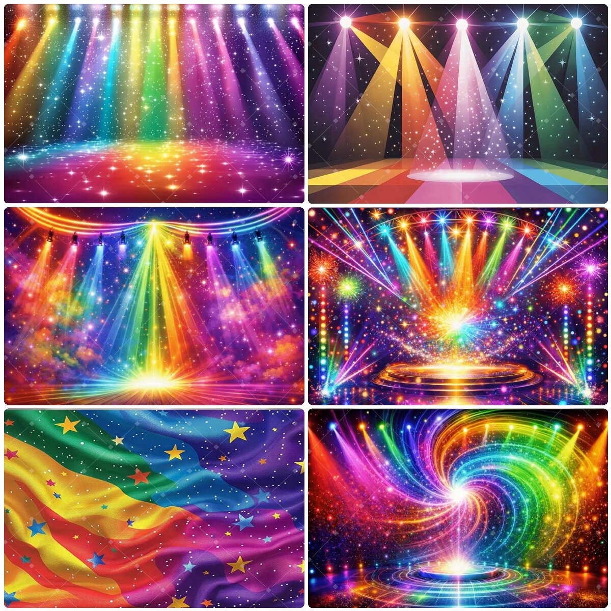 Colorful Rainbow Stage Light B - Photography Lighting Background ulasan dan harga