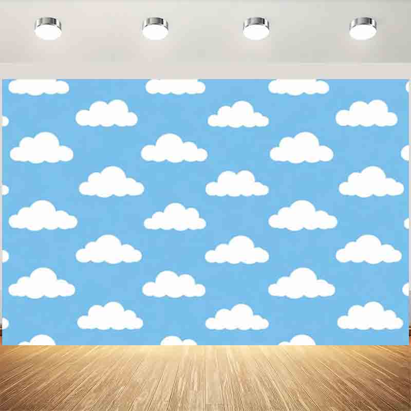 Cartoon Simple Blue Sky White  - Photography Lighting Background ulasan dan harga