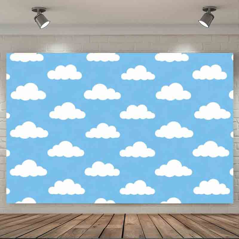 Cartoon Simple Blue Sky White  - Photography Lighting Background ulasan dan harga
