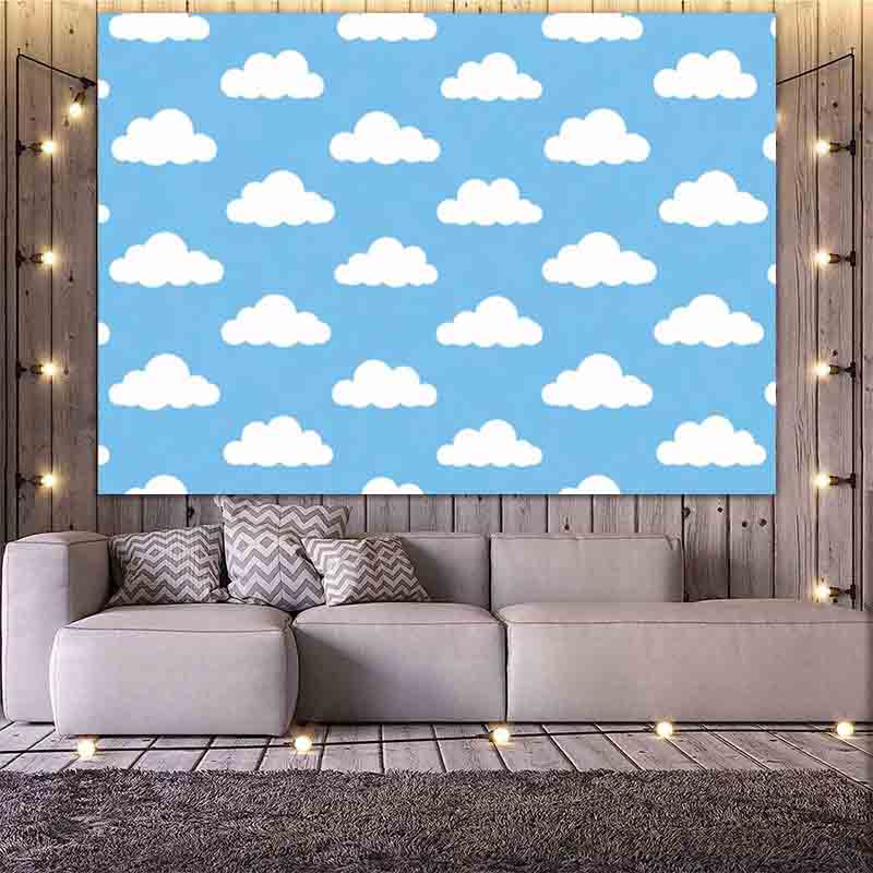 Cartoon Simple Blue Sky White  - Photography Lighting Background ulasan dan harga