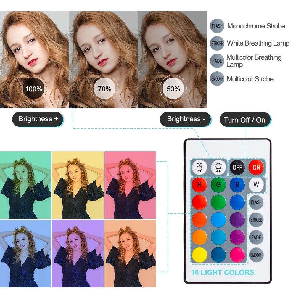 10 Inch RGB Ring Light With Re - Photography Lighting Set Up ulasan dan harga
