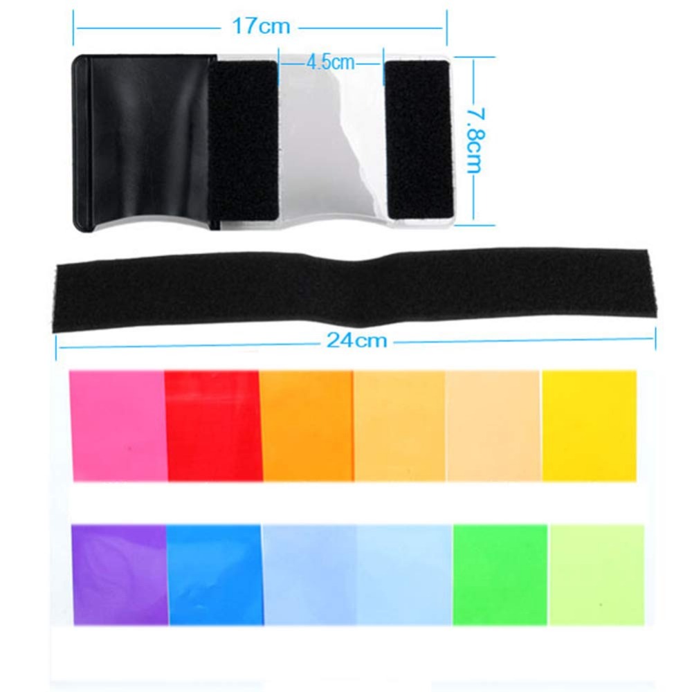 12 Colors Camera Flash Gels Li - Photography Lighting For Portraits ulasan dan harga