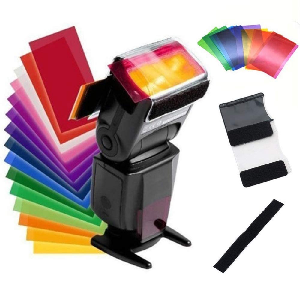 12 Colors Camera Flash Gels Li - Photography Lighting For Portraits ulasan dan harga